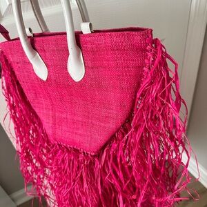 Stylish Pink Fringe Tote Bag